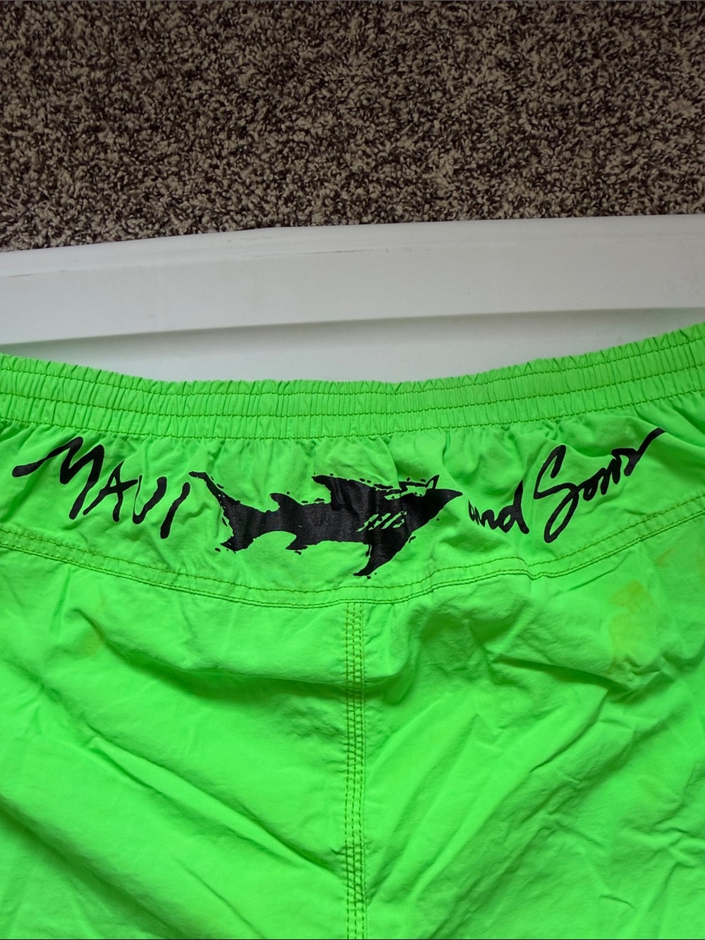 Maui and Sons Neon Green Athletic Shorts - Picture 3 of 6